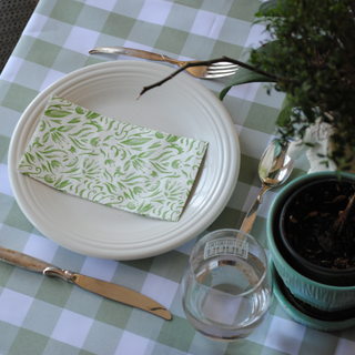 Green Floral Guest Paper Napkins