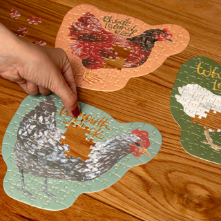 Chicken Meadows 100 Piece Set of 3 Mini Jigsaw Puzzles