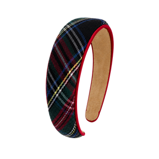 Holiday Satin Plaid Piped Headband