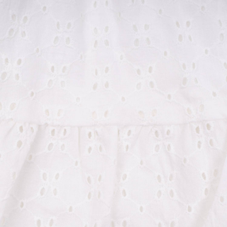 White Eyelet Puff Sleeve Smocked Dress