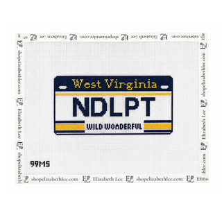 WV License Plate Needlepoint Canvas