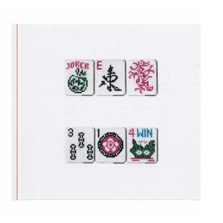 Gemstone Mahjong Tiles Needlepoint Canvas
