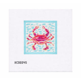 Pink Crab Needlepoint Canvas