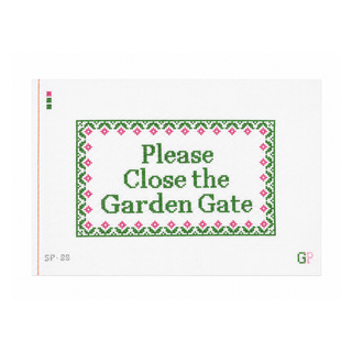Please Close the Garden Gate Needlepoint Canvas