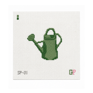 Green Watering Can Needlepoint Canvas