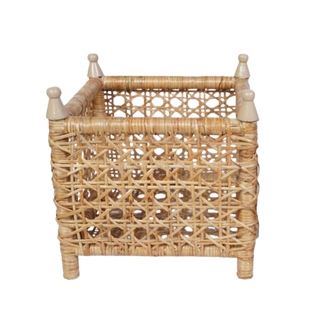 Natural Cane Wicker Box Planter