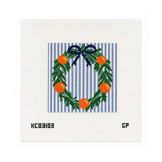 Citrus Wreath Coaster Needlepoint Canvas