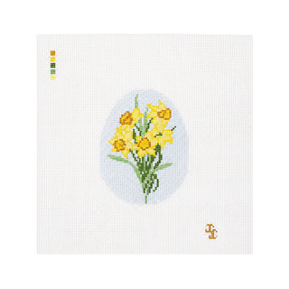 Daffodil Easter Egg Needlepoint Canvas