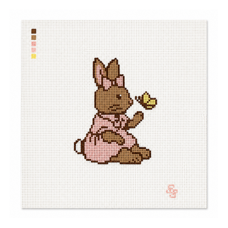Pink Bunny Needlepoint Canvas