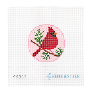 Pink Cardinal Needlepoint Canvas