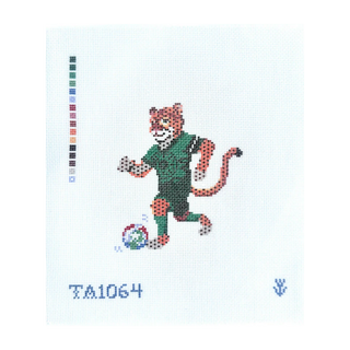 Jaguar Soccer Player Needlepoint Canvas