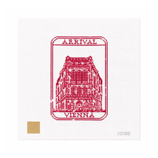 Vienna Passport Stamp Needlepoint Canvas