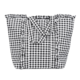 Gingham Ruffle Tote Bag