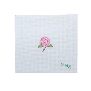 Mini Pink Hydrangea Needlepoint Canvas