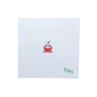 Mini Red Crabtini Needlepoint Canvas