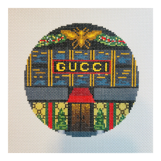 Gucci Round Needlepoint Canvas