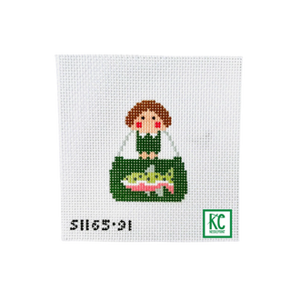 Fishing Angel Needlepoint Canvas