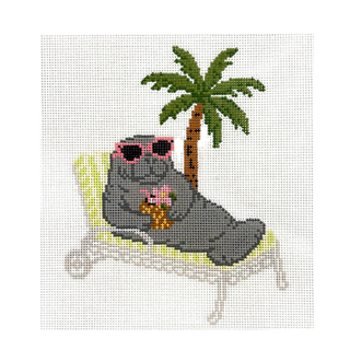 Florida Manatee Needlepoint Canvas