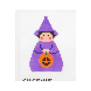 Purple Witch Angel Needlepoint Canvas
