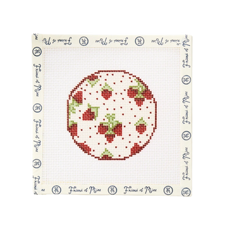 Strawberry Round Needlepoint Canvas