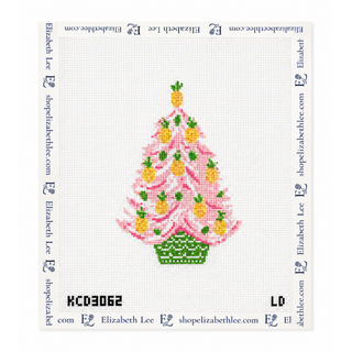 Pink Pineapple Tree Needlepoint Canvas