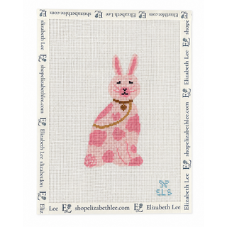 Chinoiserie Bunny Pink Needlepoint Canvas