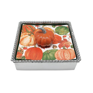 Orange Pumpkin Beaded Napkin Box