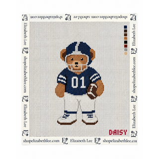 Football Bear Needlepoint Canvas