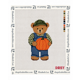 Pumpkin Patch Bear Needlepoint Canvas