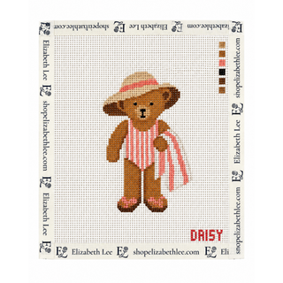 Preppy Beach Bear Needlepoint Canvas