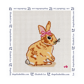 Bunny with Pink Bow Needlepoint Canvas
