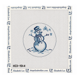Blue Snowman Ornament Needlepoint Canvas