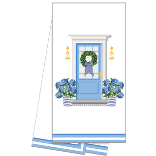 Hydrangeas Front Door Cotton Tea Towel