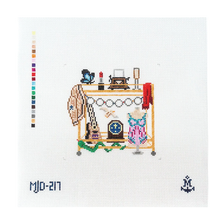 Eras Bar Cart Needlepoint Canvas