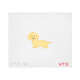Mini Golden Weenie Needlepoint Canvas