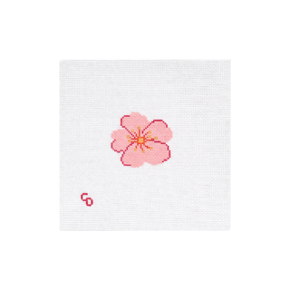 Pink Blossom Mini Needlepoint Canvas