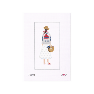 Sailboat Girl Needlepoint Canvas